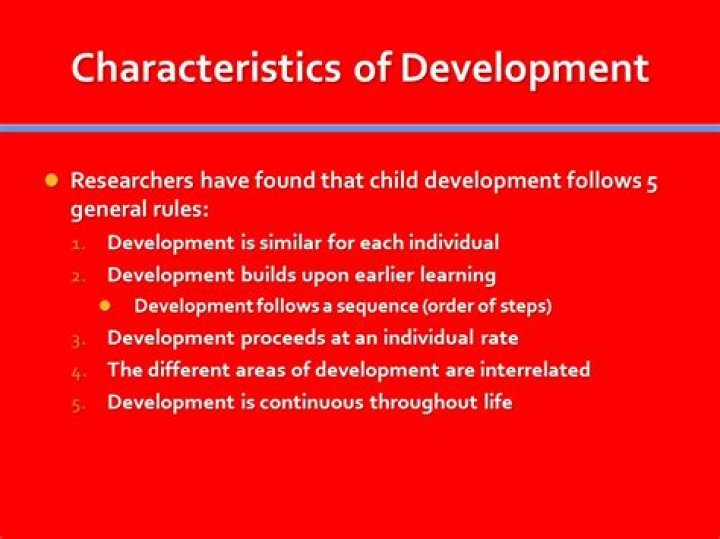 What are the 5 characteristics of child development?