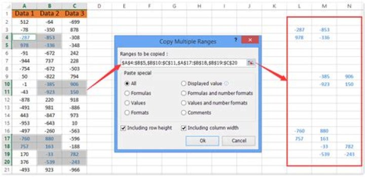 What is a nonadjacent range in Excel?