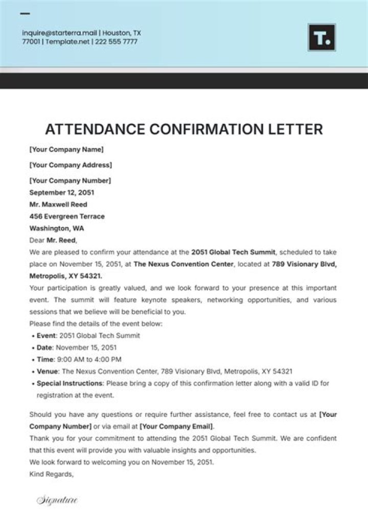 What is an attendance letter?