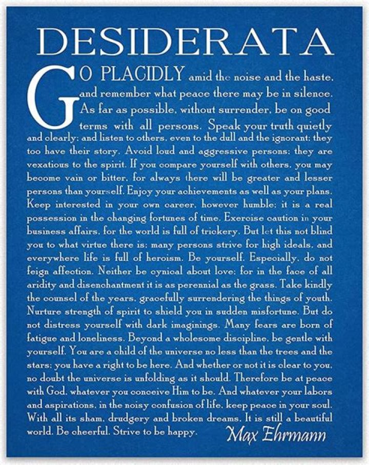 What is desiderata message mean?